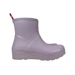 Hunter Play Short Rain Boots Womens 9 Black WP Rubber Tempered Mauve Purple